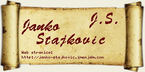 Janko Stajković vizit kartica